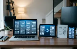 Multiple digital devices showing online betting platform comparison interfaces