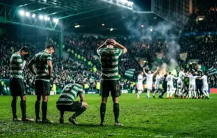 Celtic players dejected after Champions League penalty shootout elimination against Kairat Almaty