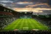 Celtic Park stadium under floodlights before crucial title decider match at Paradise