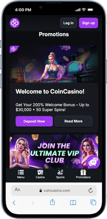 coincasino bonuses
