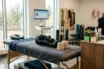 Sports physiotherapy knee rehabilitation equipment in modern medical facility