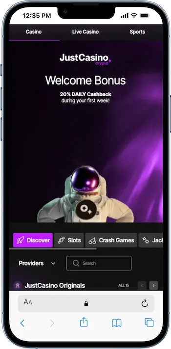 just casino homepage