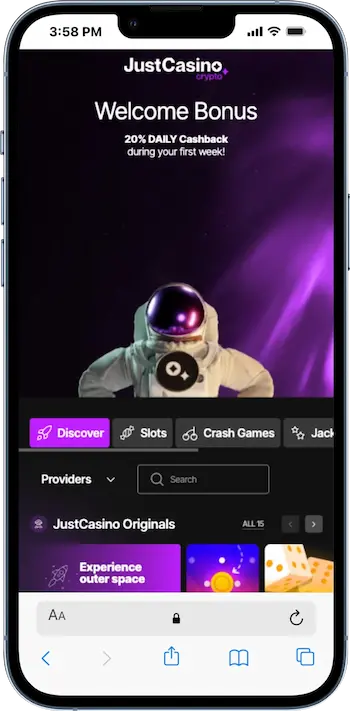 just casino main page