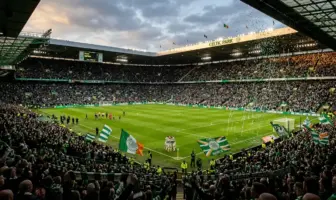 Celtic Park stadium filled with passionate supporters celebrating championship victory