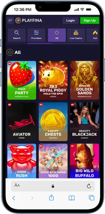 playfina casino games