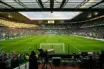 Celtic Park stadium with broadcast cameras ready for live TV coverage of crucial title race match