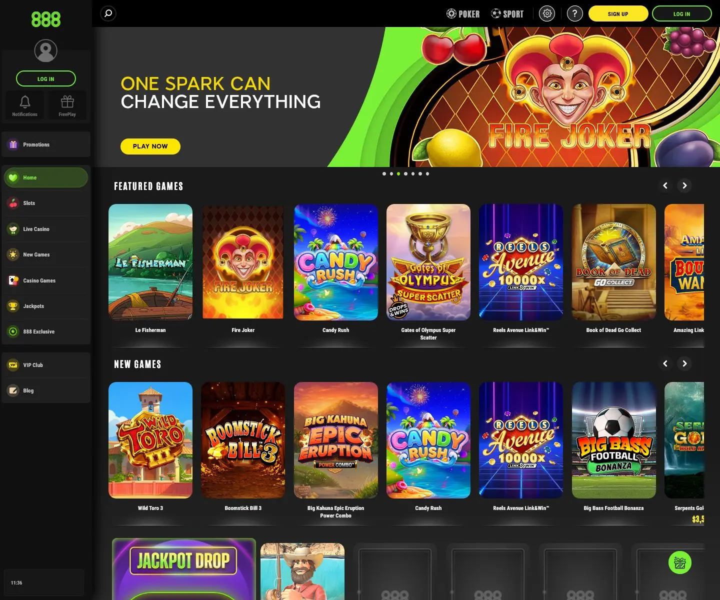 888Casino review screenshot GB desktop