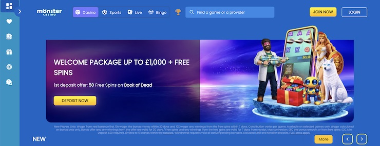 Monster Casino is one of the best UK offshore casinos.