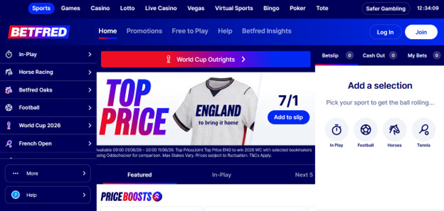 Betfred homepage