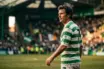Celtic legend Kenny Dalglish in iconic green and white hooped jersey, dignified portrait