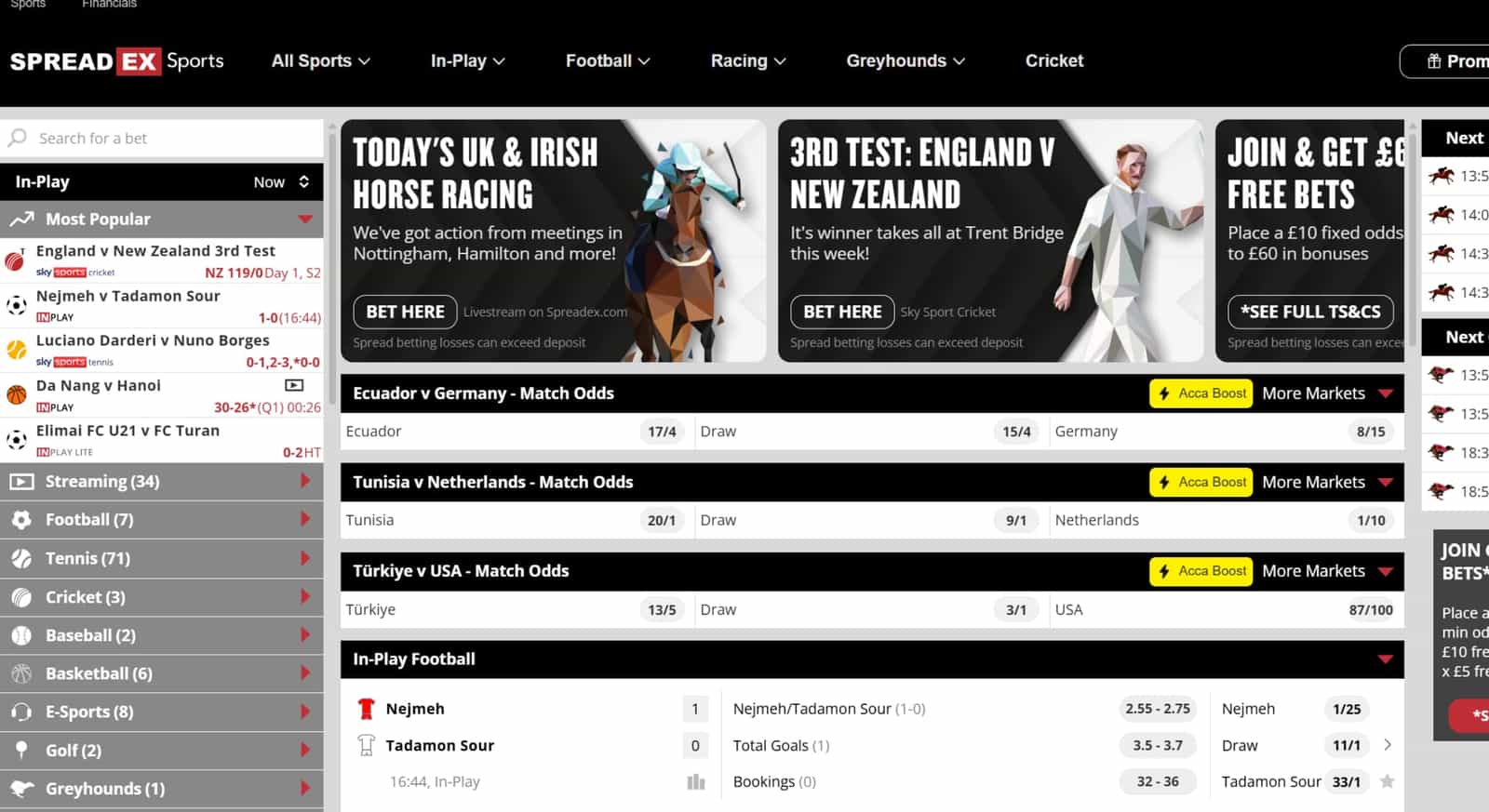 Spreadex review screenshot GB desktop