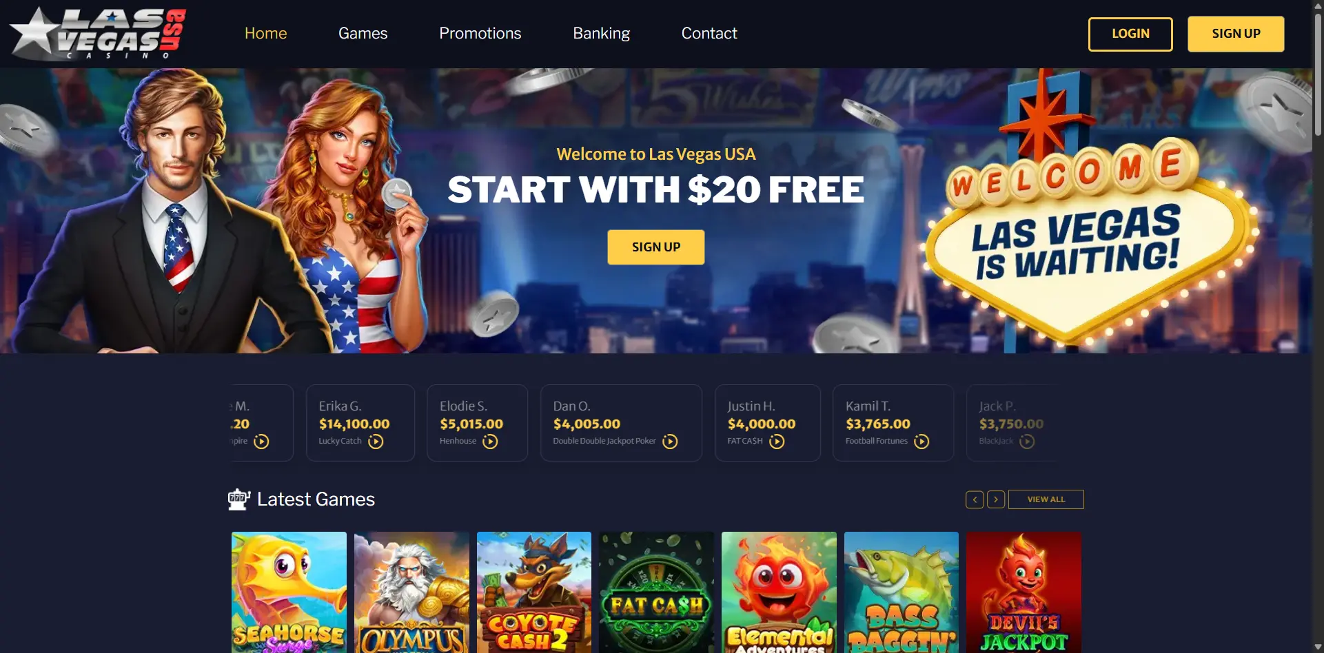 Las Vegas review screenshot US desktop