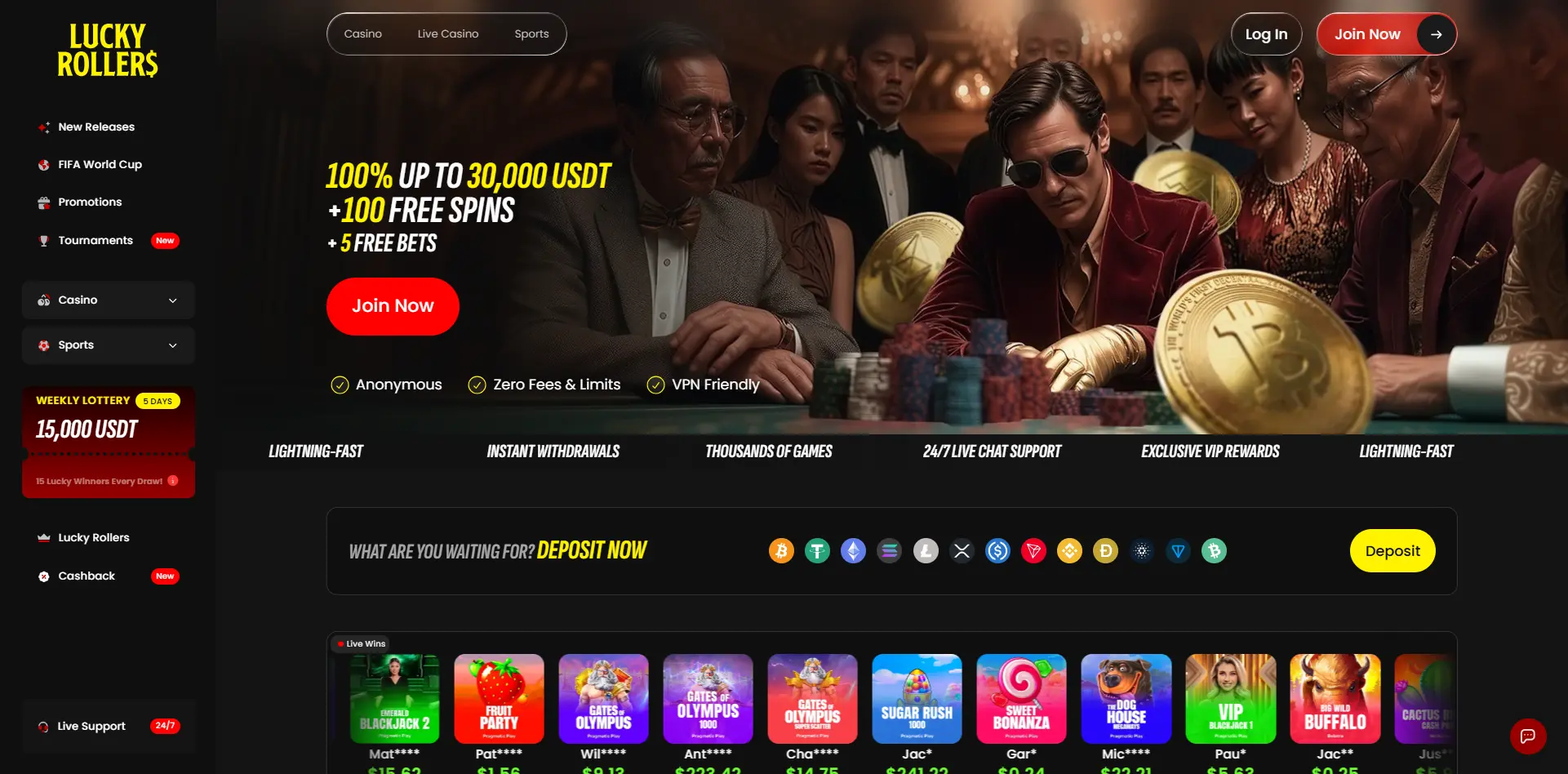 LuckyRollers review screenshot US desktop