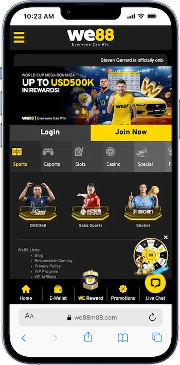 we88 betting site homepage