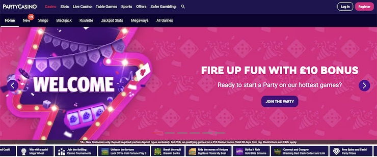 Party Casino carries all of the best new slots.