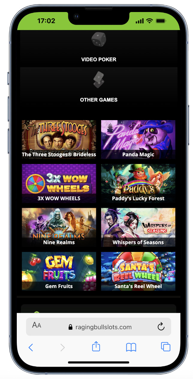 Raging Bull SLots - Inclave casino games section
