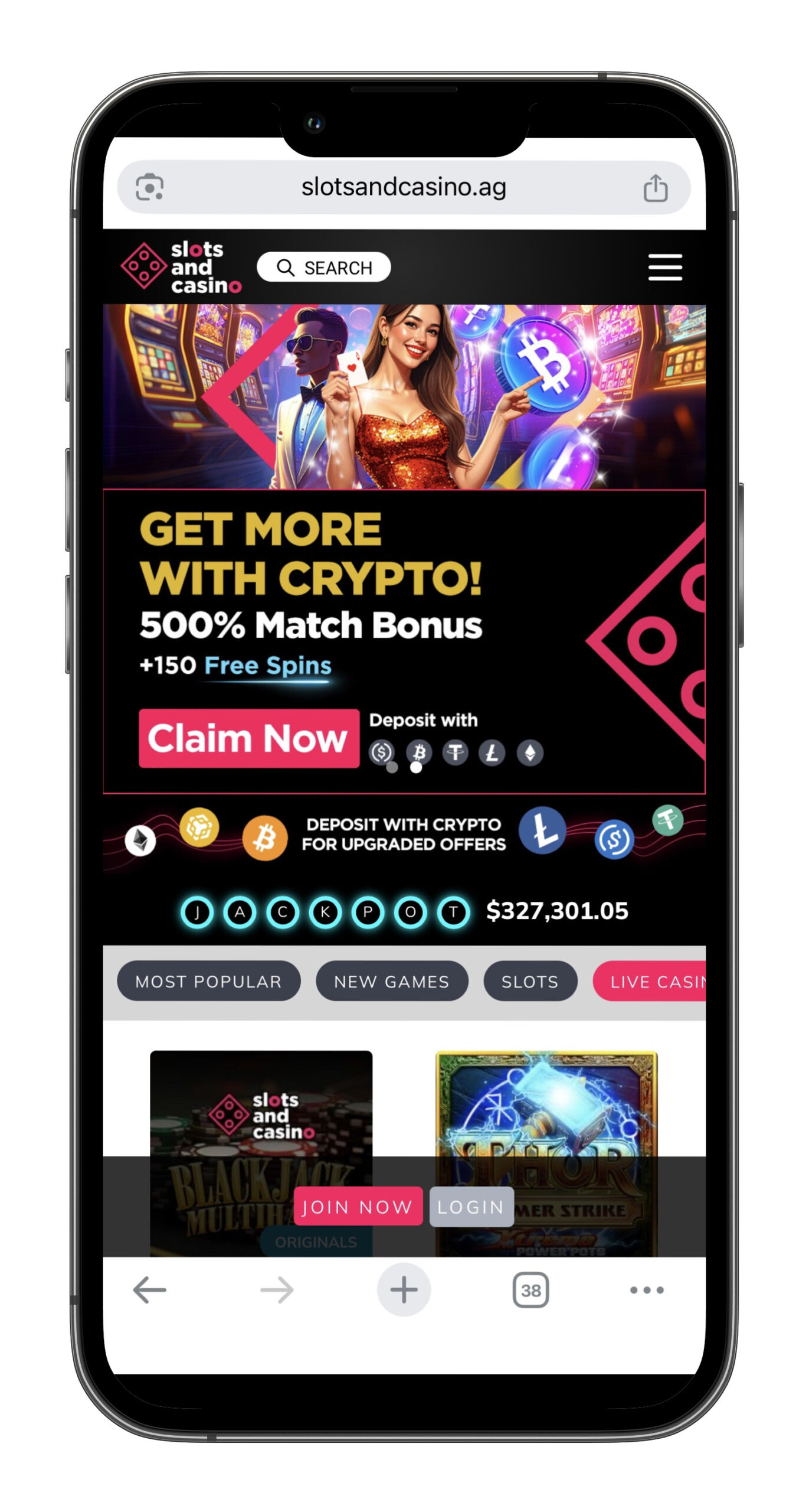 Slots and Casino - top Inclave casino site on mobile