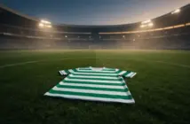 Celtic hooped jersey on grass with stadium lights, symbolizing new player signing arrival
