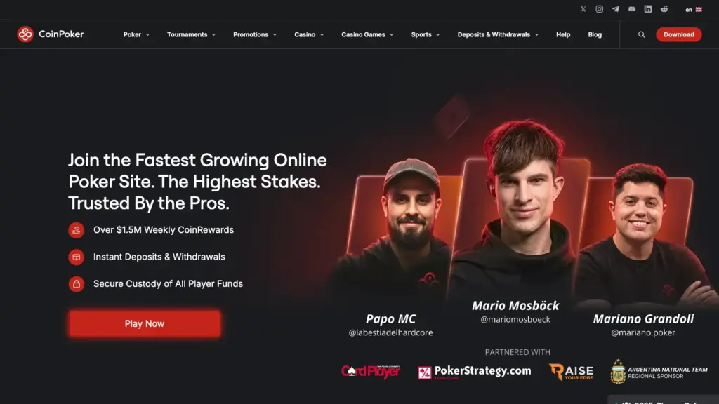 Coinpoker poker site in the USA