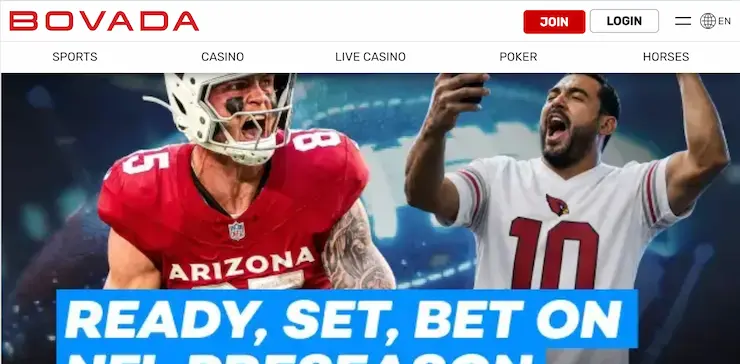 Bovada - homepage screenshot on desktop