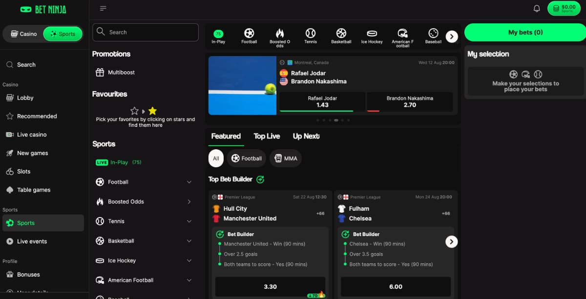 BetNinja Canada betting app
