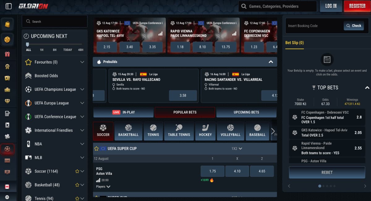 Glorion betting app in Canada