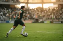 Footballer representing Alexandro Bernabei drives forward during his Brazilian revival with Internacional.