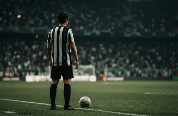 South Korean football forward beside a ball under stadium lights during a transfer move to Beşiktaş