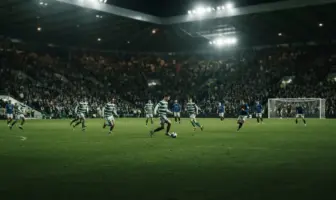 Celtic-inspired team showing disciplined control during a tense floodlit football match