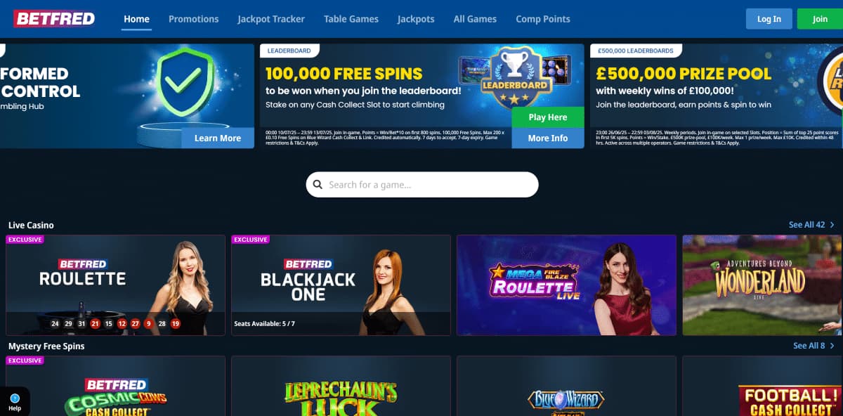 BetFred review screenshot GB desktop