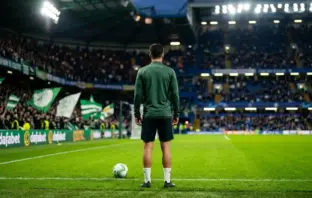 Young forward preparing for a Celtic loan move under stadium floodlights