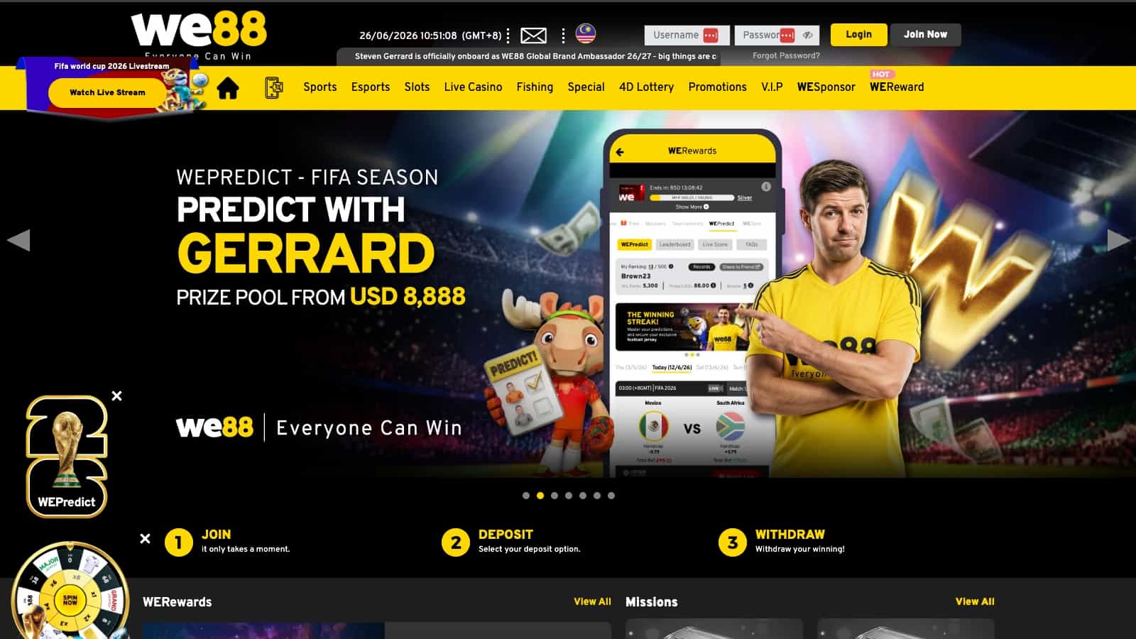 We88 review screenshot TH desktop